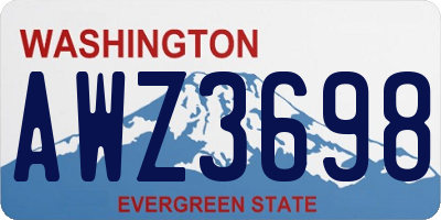 WA license plate AWZ3698