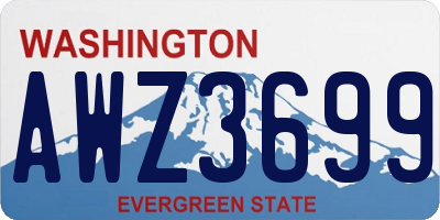 WA license plate AWZ3699