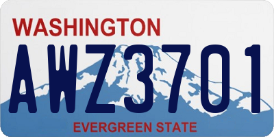 WA license plate AWZ3701