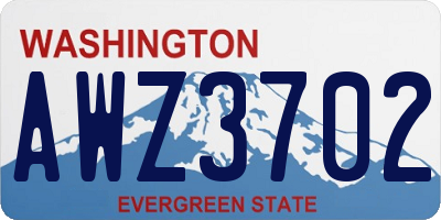 WA license plate AWZ3702