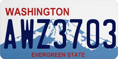 WA license plate AWZ3703