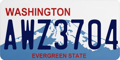 WA license plate AWZ3704