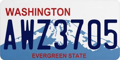 WA license plate AWZ3705