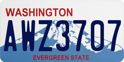 WA license plate AWZ3707