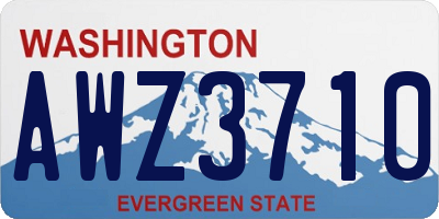 WA license plate AWZ3710
