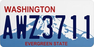 WA license plate AWZ3711
