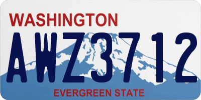 WA license plate AWZ3712