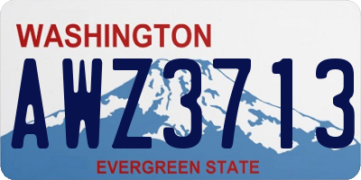 WA license plate AWZ3713