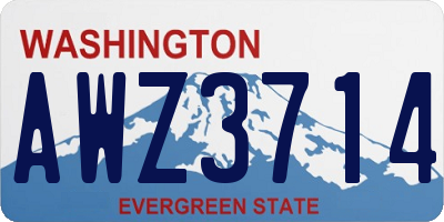 WA license plate AWZ3714