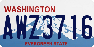 WA license plate AWZ3716