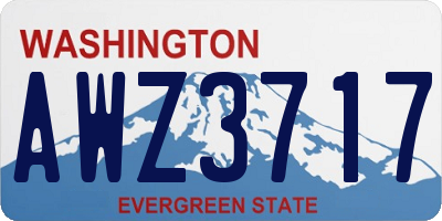 WA license plate AWZ3717