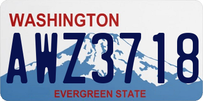 WA license plate AWZ3718