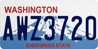 WA license plate AWZ3720