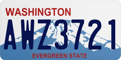 WA license plate AWZ3721