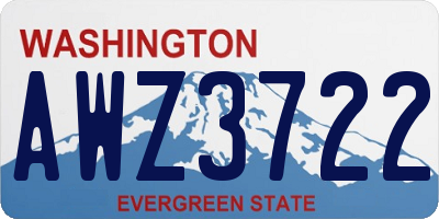 WA license plate AWZ3722