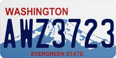 WA license plate AWZ3723