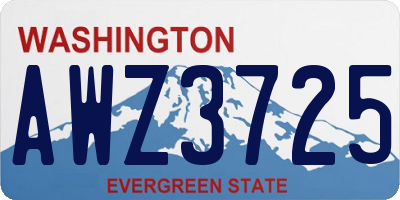 WA license plate AWZ3725