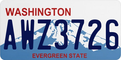WA license plate AWZ3726
