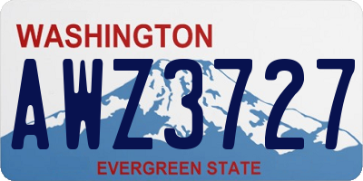WA license plate AWZ3727