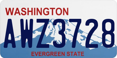 WA license plate AWZ3728