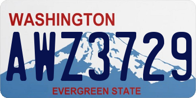 WA license plate AWZ3729