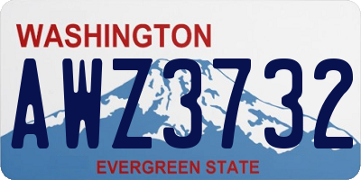 WA license plate AWZ3732