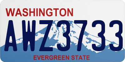 WA license plate AWZ3733