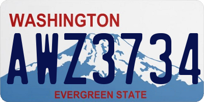 WA license plate AWZ3734