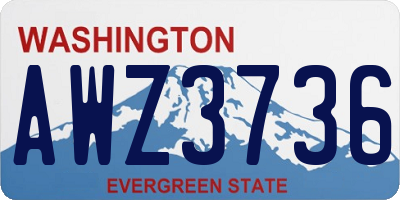 WA license plate AWZ3736