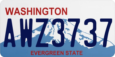 WA license plate AWZ3737