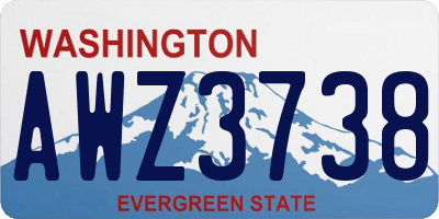 WA license plate AWZ3738