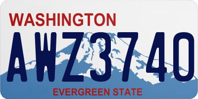 WA license plate AWZ3740