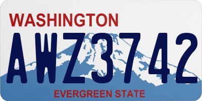 WA license plate AWZ3742