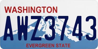 WA license plate AWZ3743