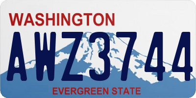 WA license plate AWZ3744