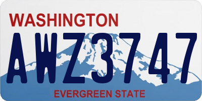 WA license plate AWZ3747