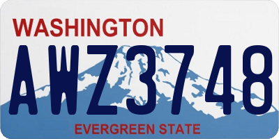 WA license plate AWZ3748