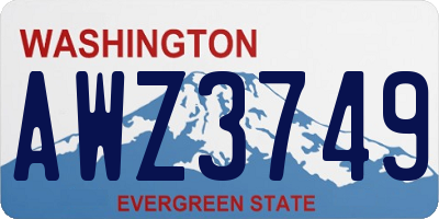 WA license plate AWZ3749