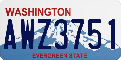 WA license plate AWZ3751