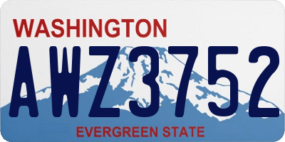 WA license plate AWZ3752