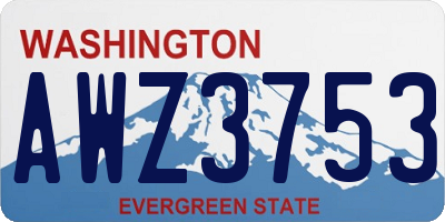 WA license plate AWZ3753