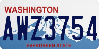 WA license plate AWZ3754
