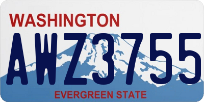 WA license plate AWZ3755