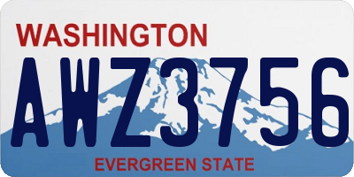 WA license plate AWZ3756
