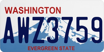 WA license plate AWZ3759