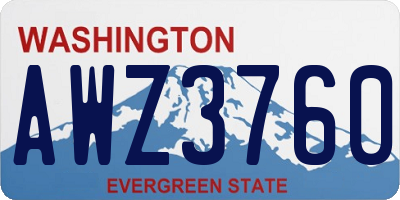 WA license plate AWZ3760