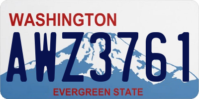 WA license plate AWZ3761