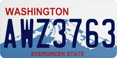 WA license plate AWZ3763
