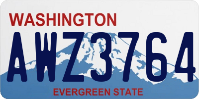 WA license plate AWZ3764