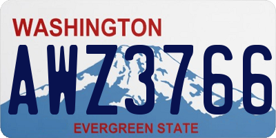 WA license plate AWZ3766